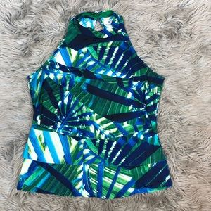 Worthington | Blue and Green Sleeveless Blouse